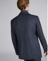 Navy blue micro-checked, regular fit, suit