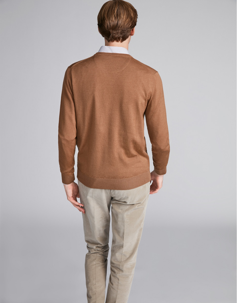 Jersey pico lana cámel