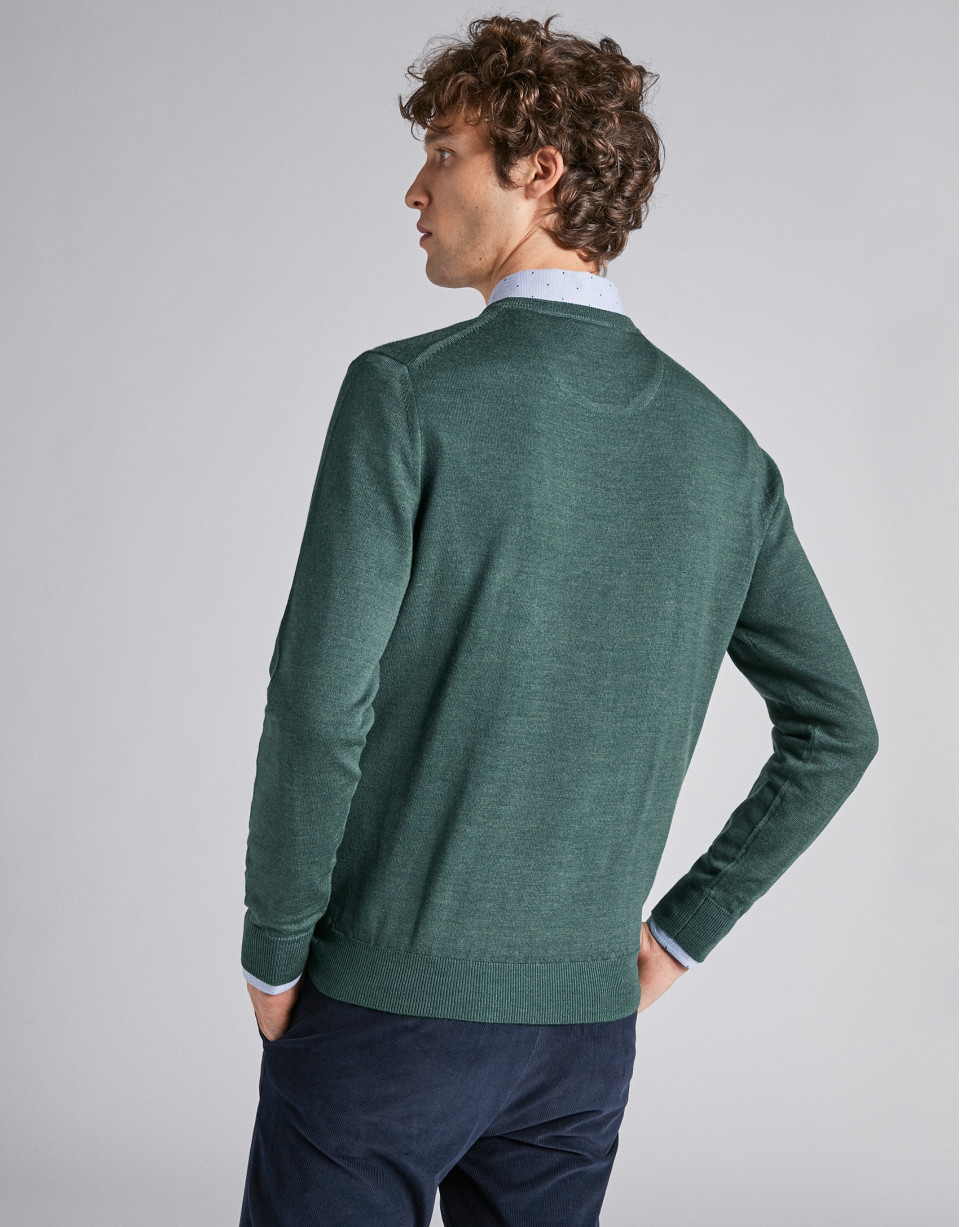 Jersey pico lana verde