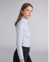 Jersey canalé cuello tortuga celeste