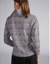 Gray knit glen plaid top