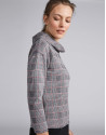 Gray knit glen plaid top