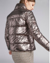 Short metallized gold sporty windbreaker