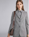 Grey glen plaid suit jacket