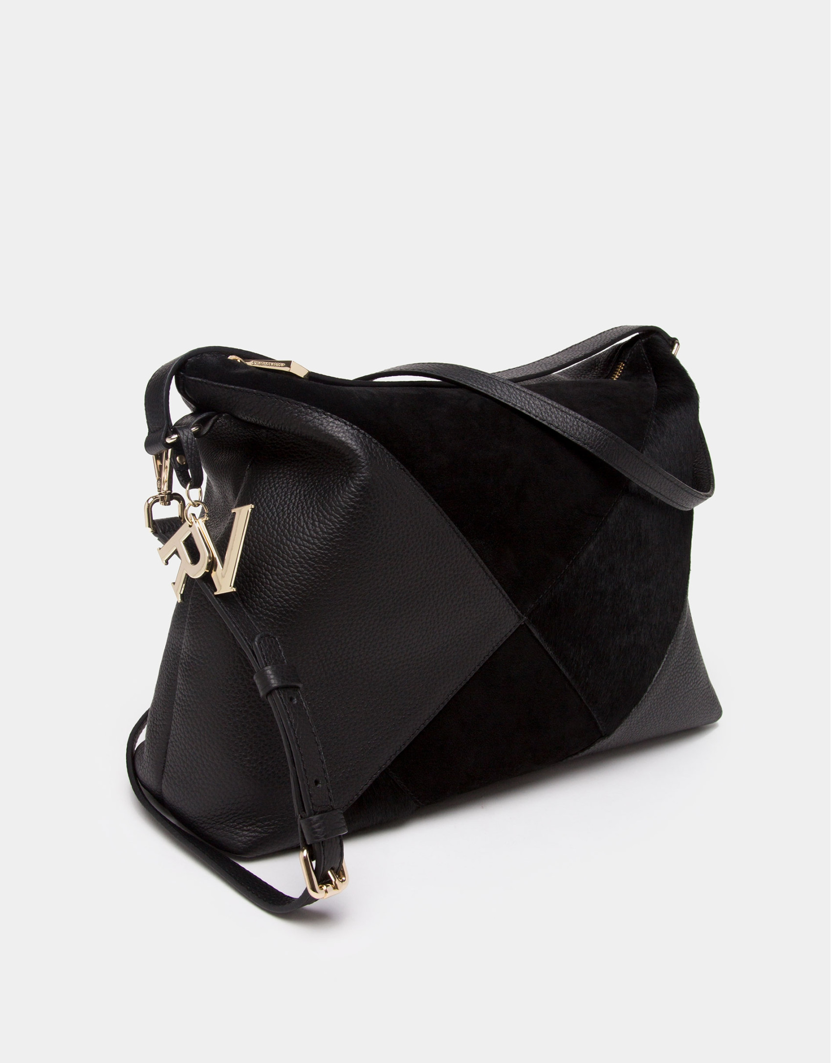 Black Ava patchwork shoulder bag