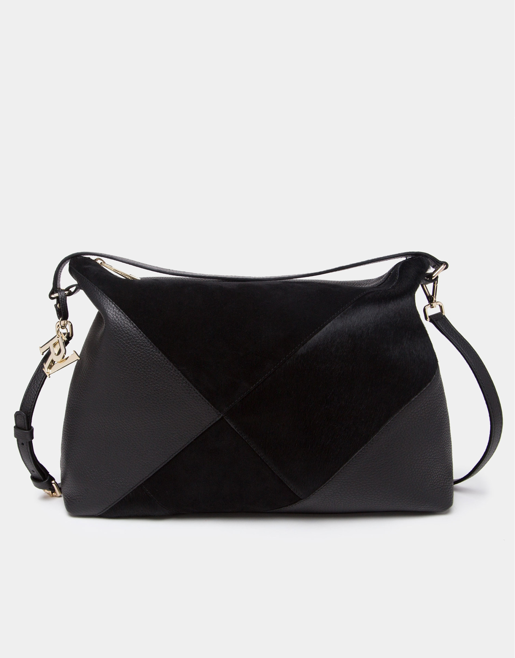 Black Ava patchwork shoulder bag