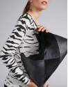 Bolso Ava de hombro negro patchwork