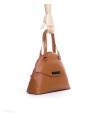 LEONOR CARAMELO: Satchel en napa
