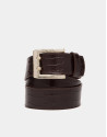 Brown alligator leather belt