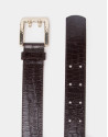 Brown alligator leather belt
