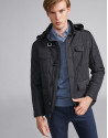 Black husky jacket with details