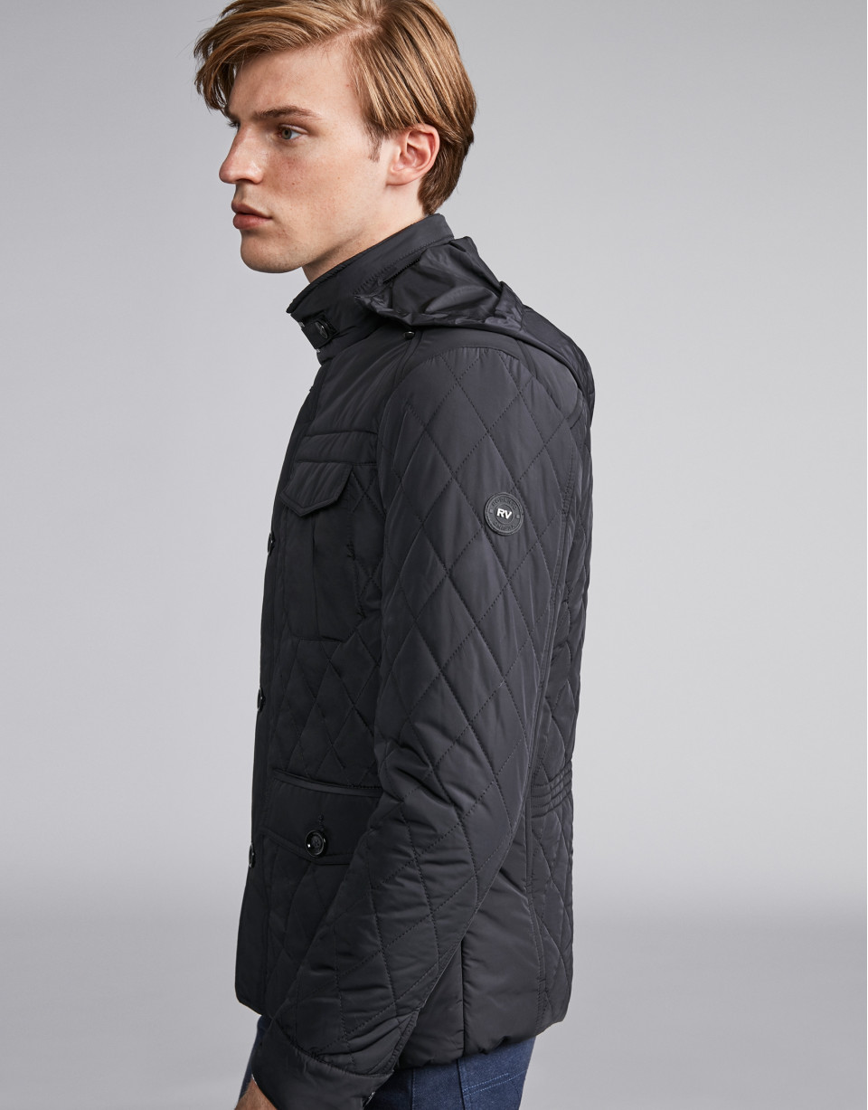 Black husky jacket with details