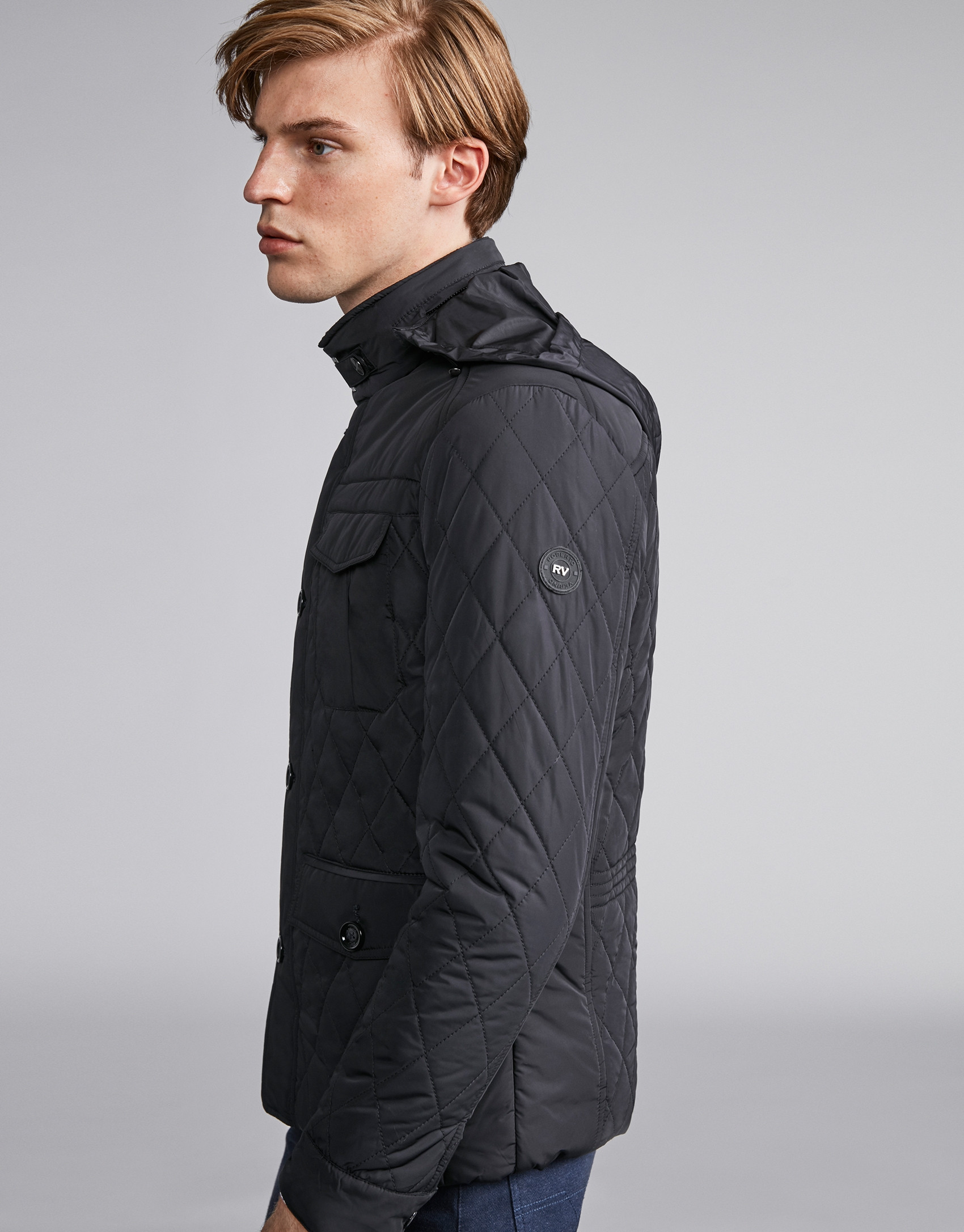 Black husky jacket with details