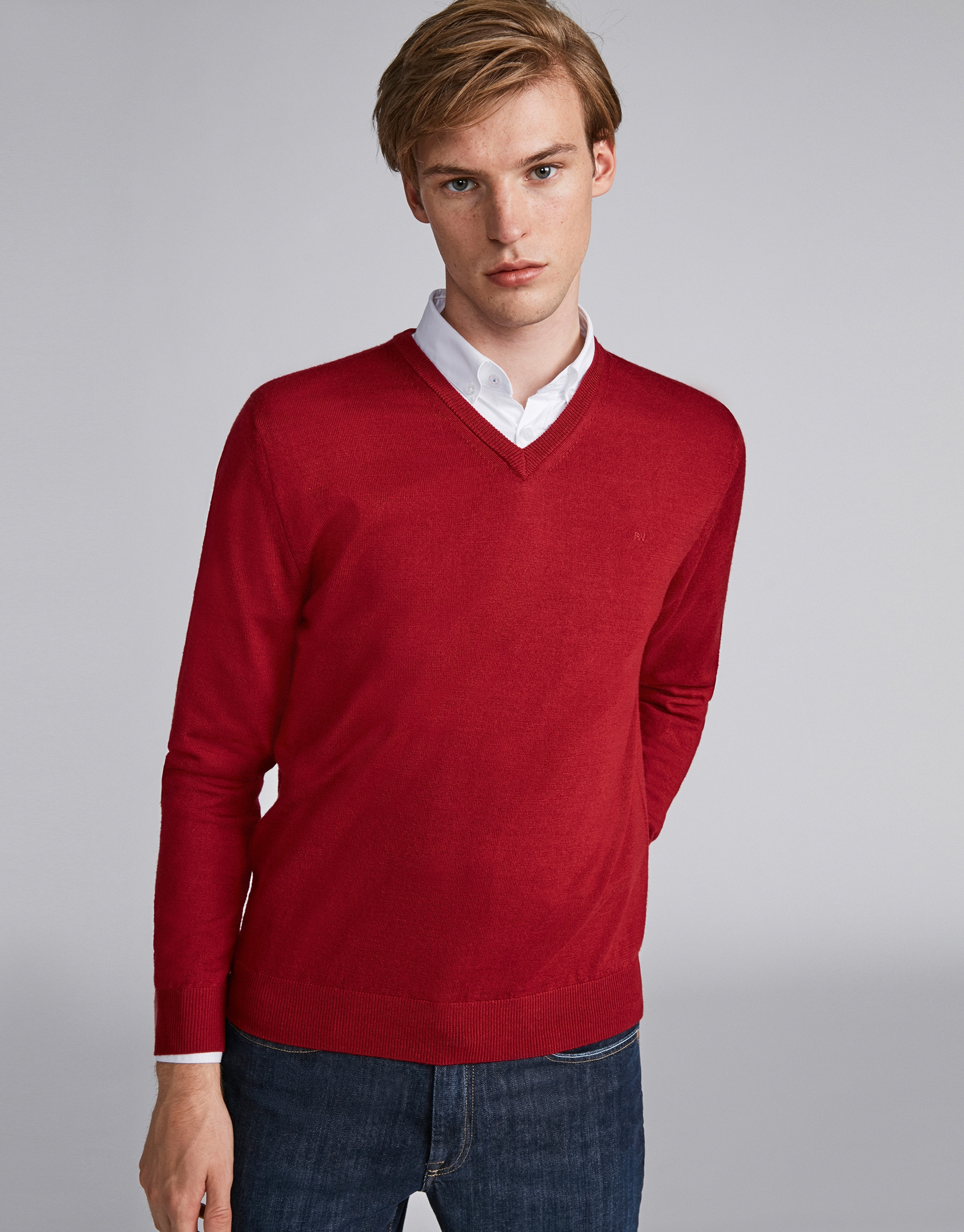 Jersey pico lana rojo