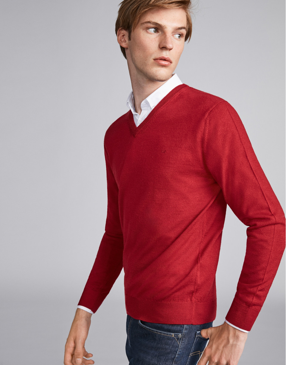 Jersey pico lana rojo