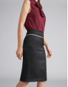 Falda lápiz midi jacquard negro