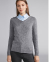 Jersey escote pico gris marengo