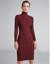 Burgundy ribbed knit dress