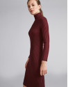 Burgundy ribbed knit dress