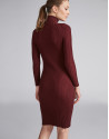 Burgundy ribbed knit dress