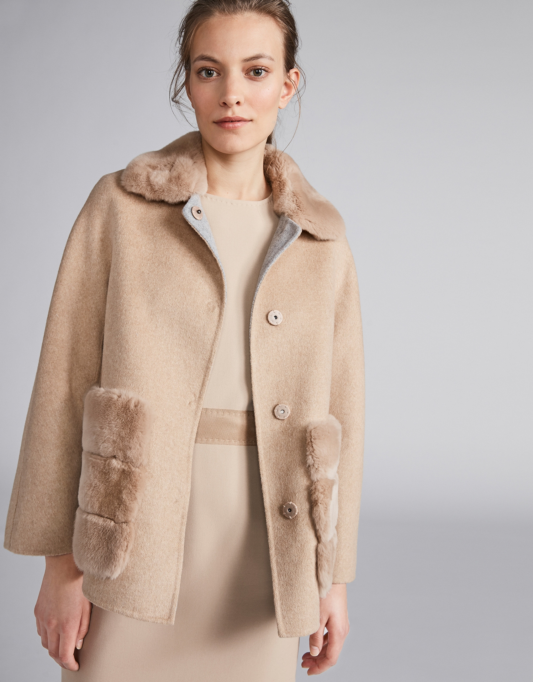 Beige, double-faced jacket