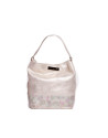 ERIKA RAYA:  Multi-colored striped fantasy leather hobo bag