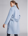 Light blue cloth coat with fur collar