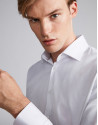 White structured cotton dress shirt