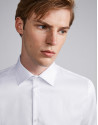 White structured cotton dress shirt