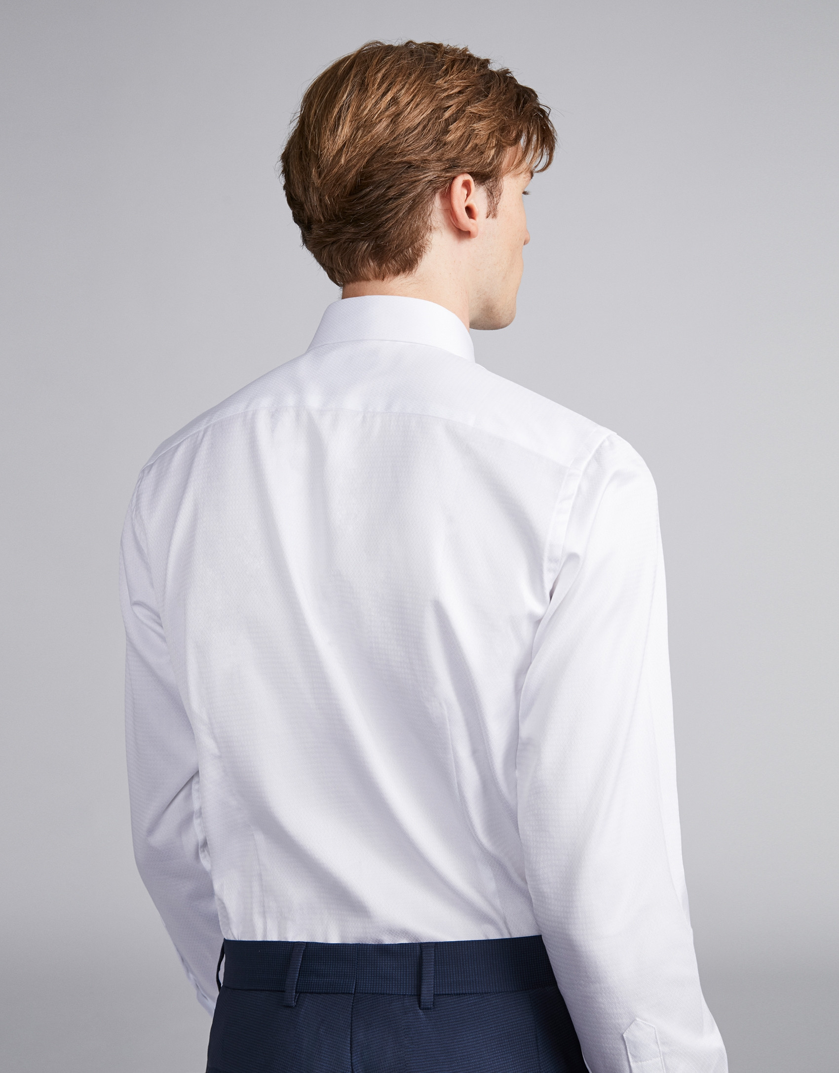 Camisa vestir algodón estructurado blanco
