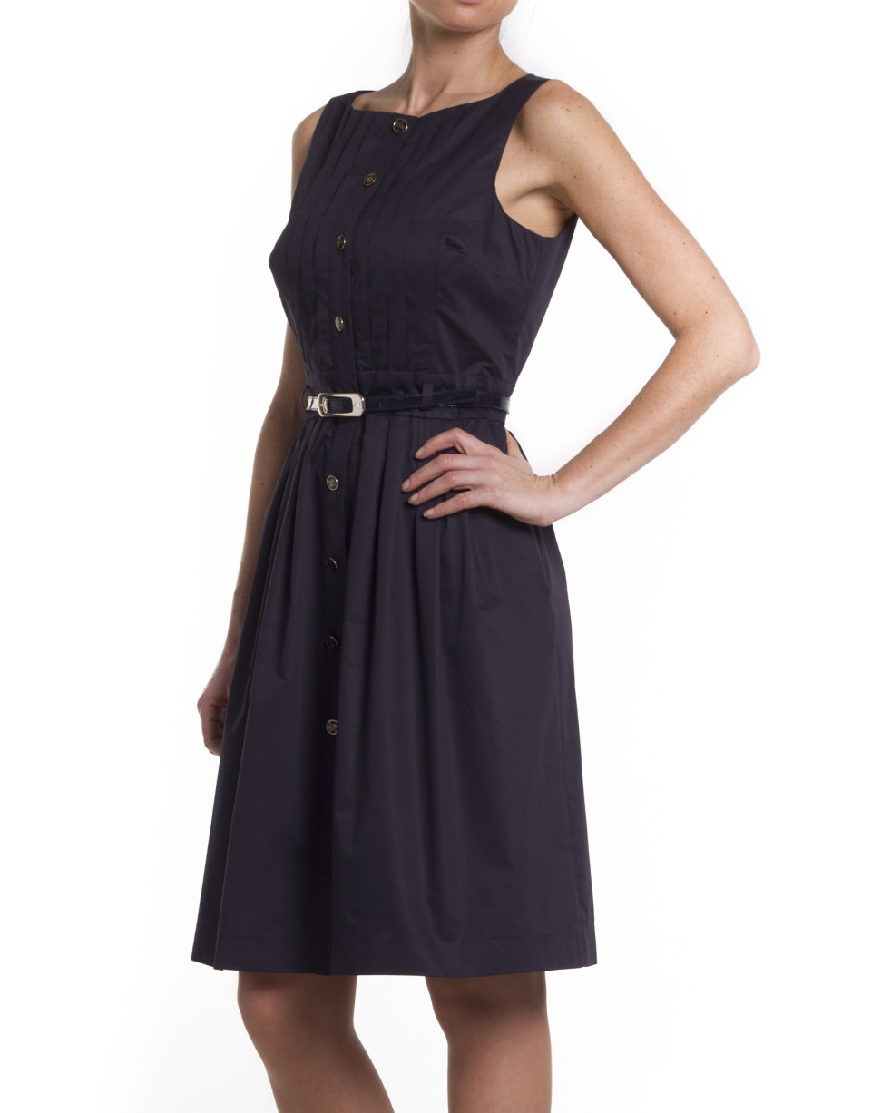 Vestido algodón azul marino
