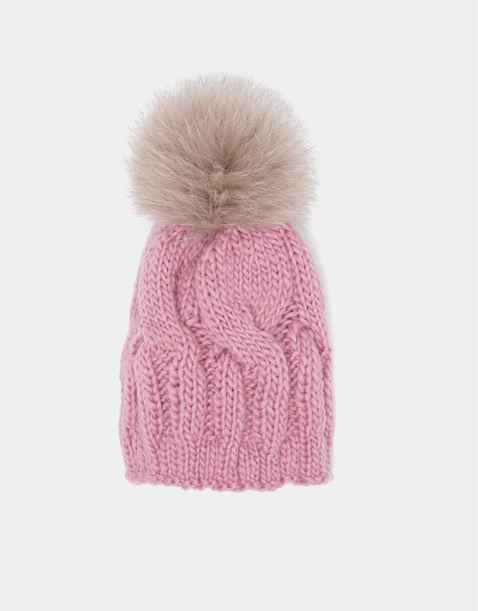 Pink wool knit cap