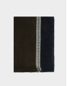 Khaki green foulard with ethnic details