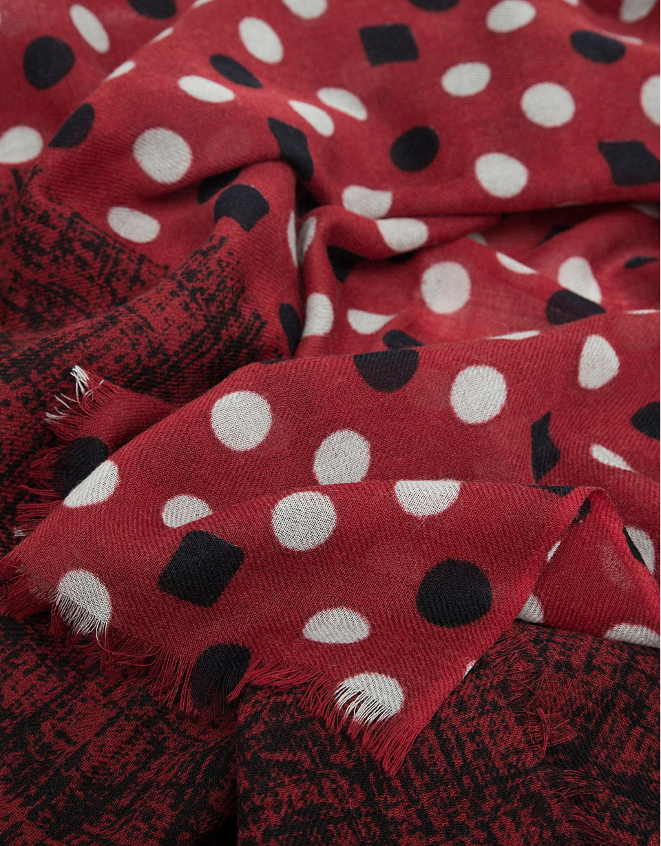 Red double print foulard