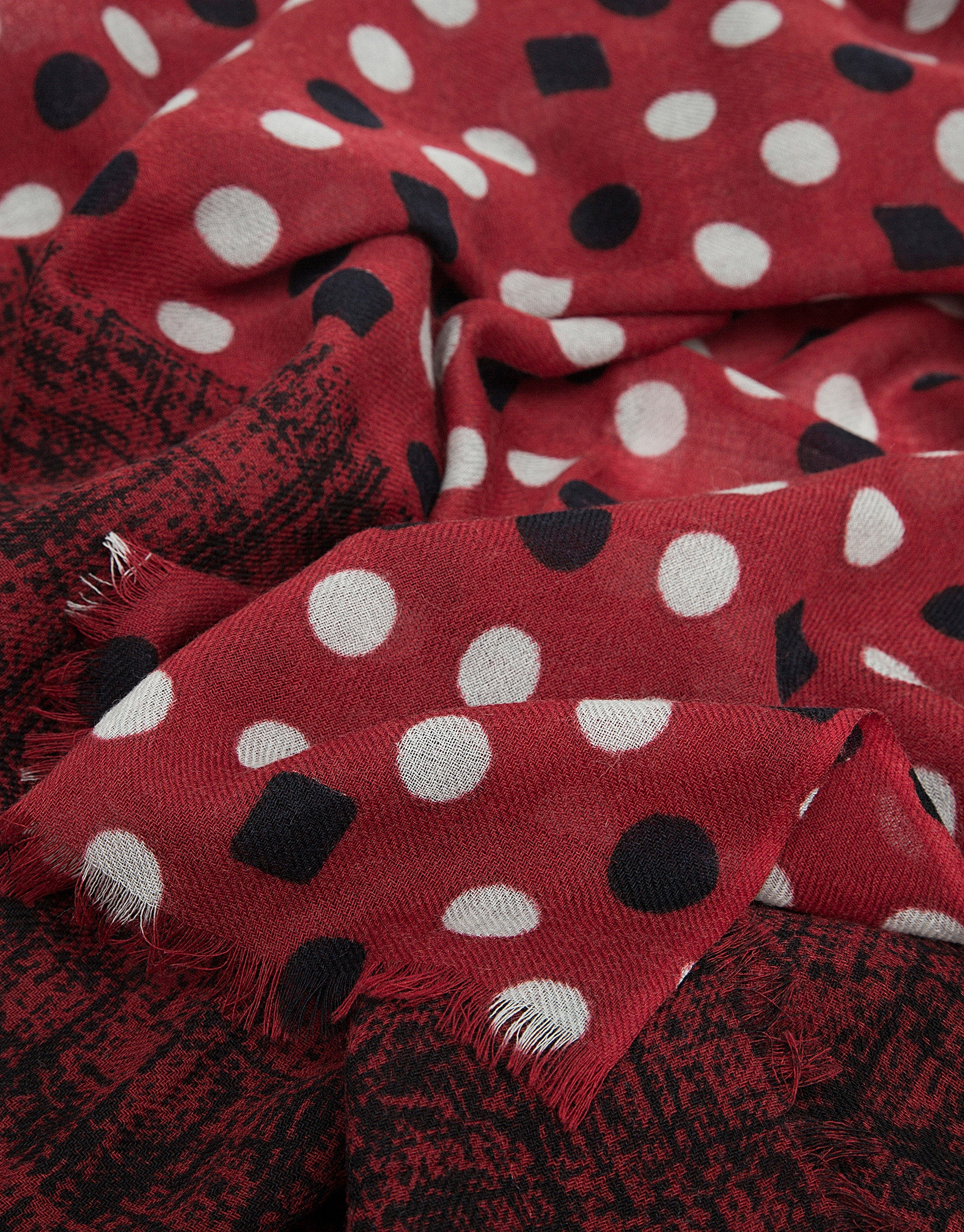 Red double print foulard