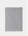 Light gray wool, structured checked scarf 