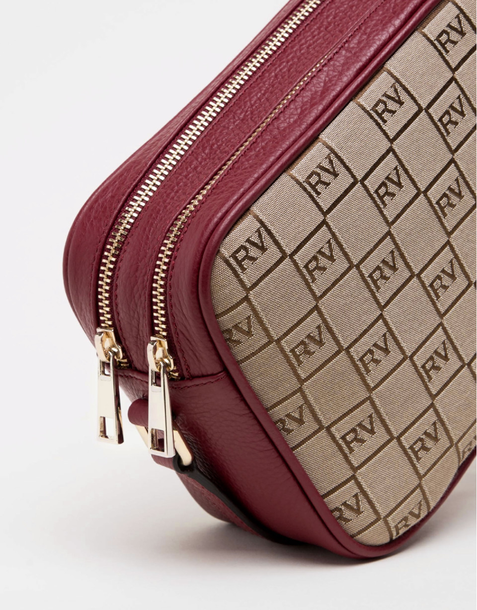 Bolso bandolera Taylor lona burdeos