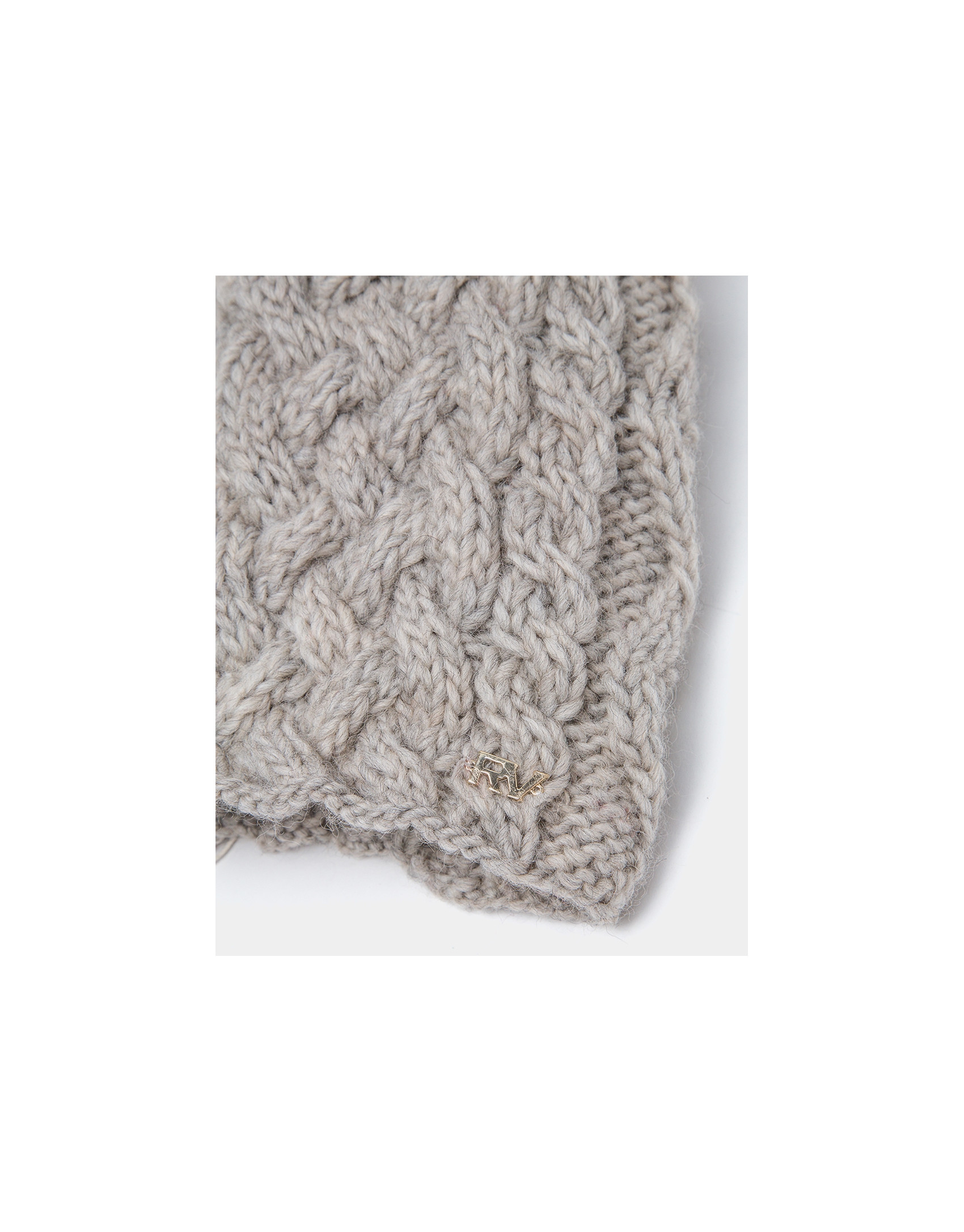 Gorro de punto de lana beige