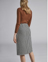 Houndstooth wrap-around skirt