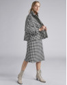 Houndstooth wrap-around skirt