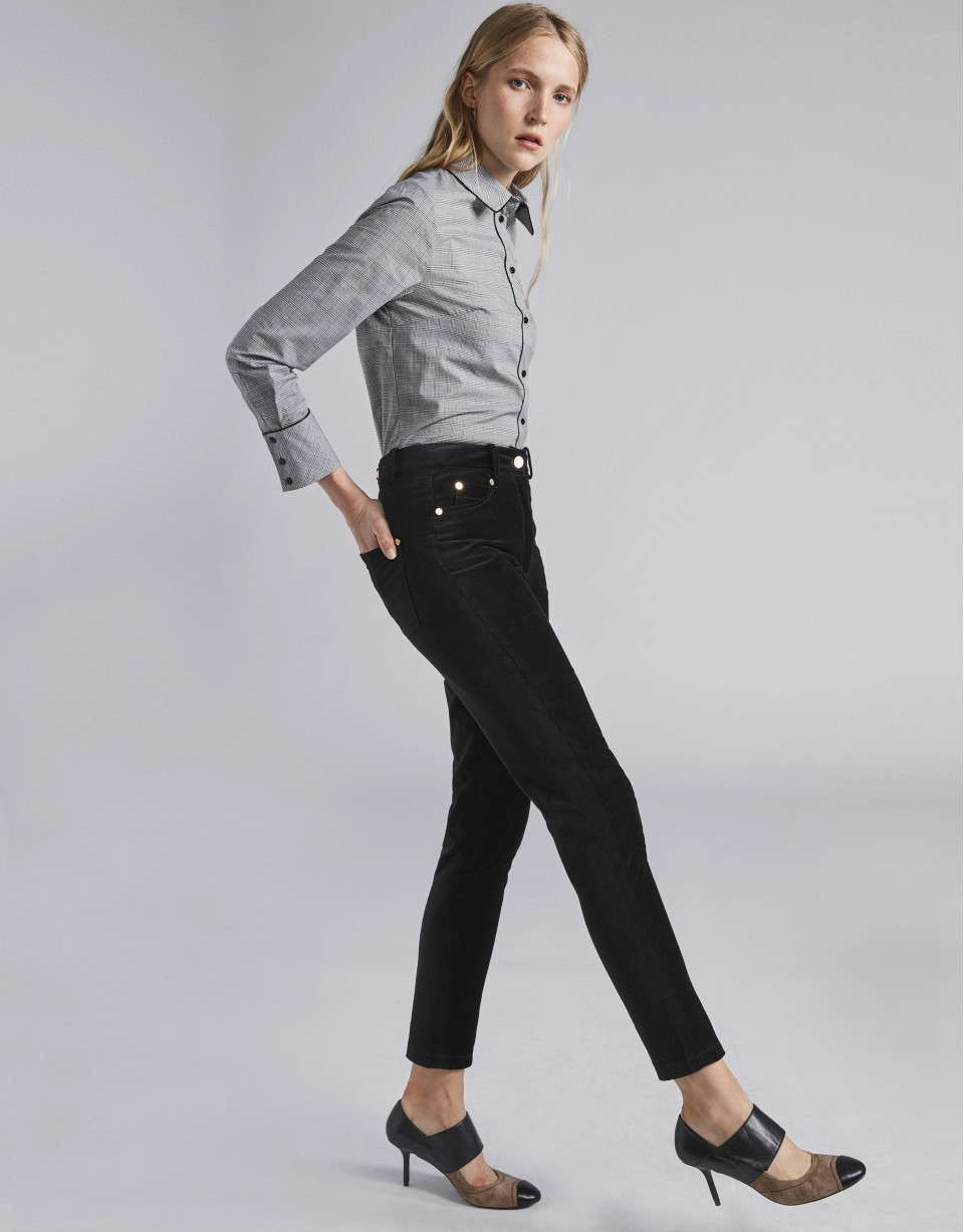 Black velvet pants