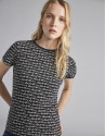 Black top with signature print