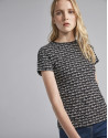Black top with signature print