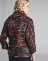 Burgundy top with asymmetric collar
