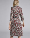 Vestido camisero granate estampado floral