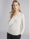 Jersey cuello redondo marfil