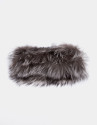 Taupe fox fur tubular scarf