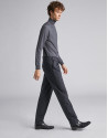 Navy blue checked pants with darts
