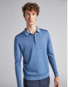Sky blue wool polo