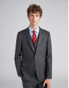 Traje slim fit lana gris oscuro